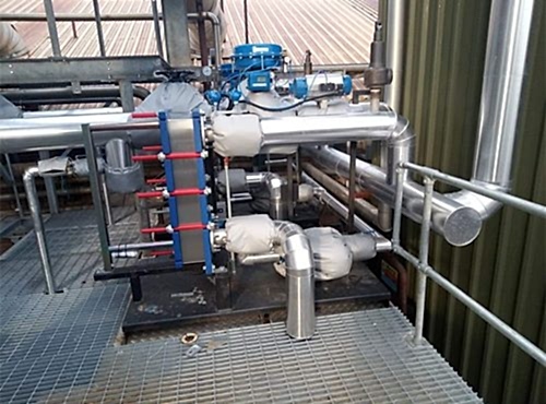 Steel2 Stainless steel pipe system on roof
